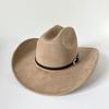 Vegan Suede Wide Brim Rancher Hat Metal Buckle Boot Accessories  for Men and Women Cowboy Hat Cattleman Style Unisex Fedora