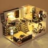 Doll House Kit Mini DIY Handmade 3D Puzzle Assembly Building Duplex Apartment Model Toys Home Bedroom Decoration