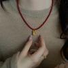 18k real gold electroplated peanut pendant beaded necklace retro design sweater chain necklace