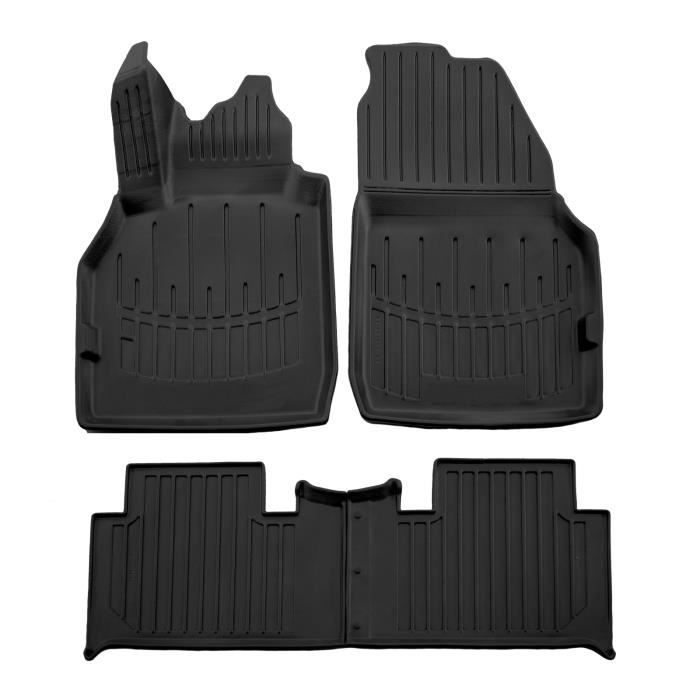 Tapis de sol - SCOUTT - Renault Scenic 2 - Caoutchouc Premium - 3D - Résistant à l'eau