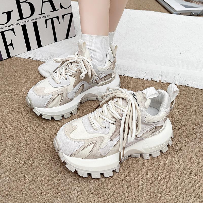 Qiao Feifei 2025 New Thick-soled Forrest Gump Shoes Women's Versatile Internet Celebrity Explosion Lightweight Non-slip Sports Dad Shoes Women