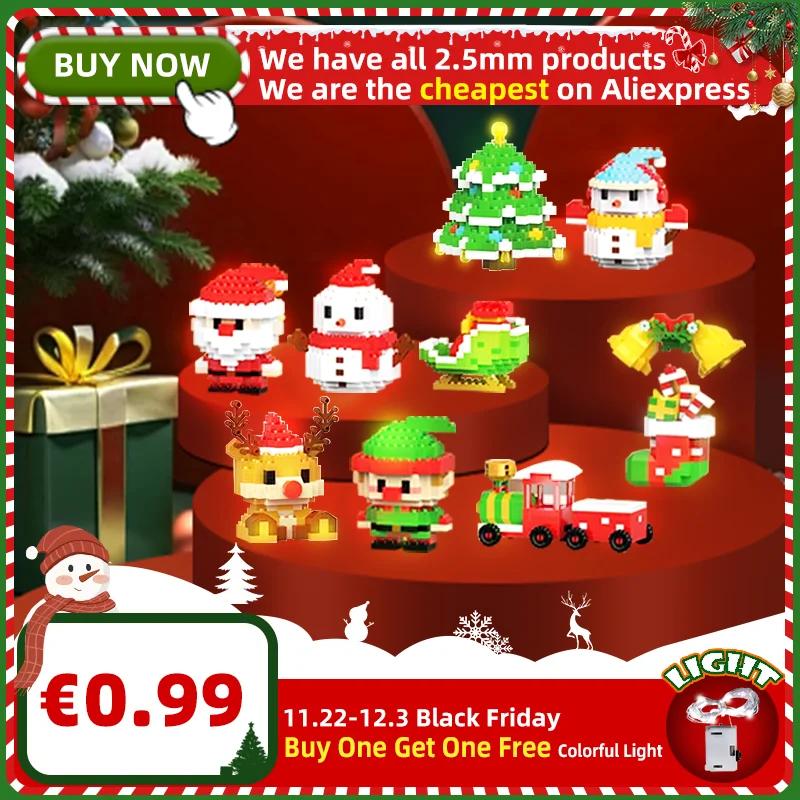 Hot DIY Model Christmas Building Block Santa Claus Snowman Christmas Tree Building Block Toy Christmas Decoration Party Favours