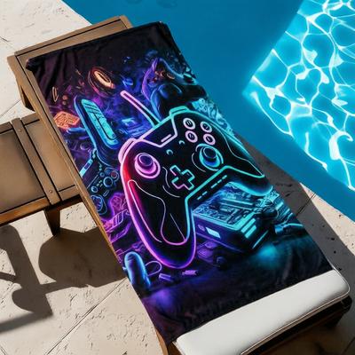 1 Stück Gaming-Controller Strandtuch, Leicht und Weich, für Surfen, Schwimmen, Yoga, Bad/Hand/Strand Mehrzweck-Handtuch