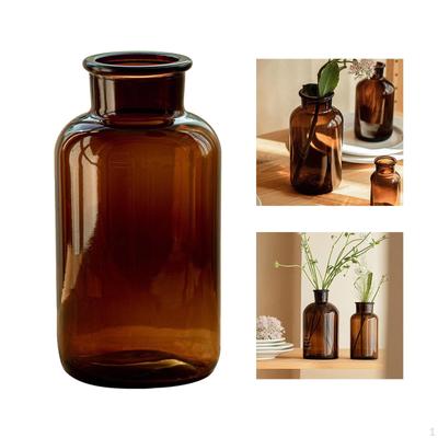 Glass Flower Vase Hydroponic Plants Pot Bud Planter for Dinner Table Indoor