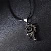 Simple Hip Hop Rock Men's Punk Dragon Flame Leather Pendant Necklace Gun Black Men's Necklace Birthday Gift Niche Party Jewelry