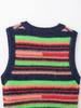 2025 Spring Women's European & American Style Striped V-Neck Sleeveless Knit Vest