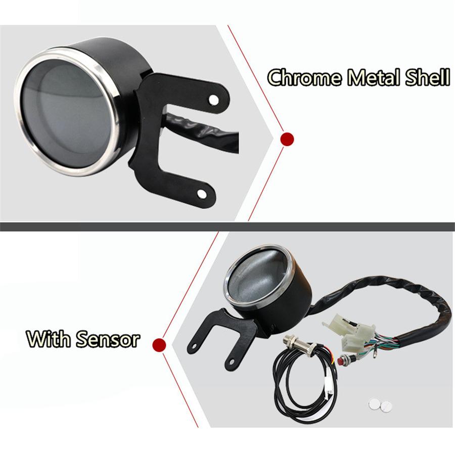 12V LCD Motorcycle Odometer Speedometer Tachometer Fuel Level Water TEMP Gauge