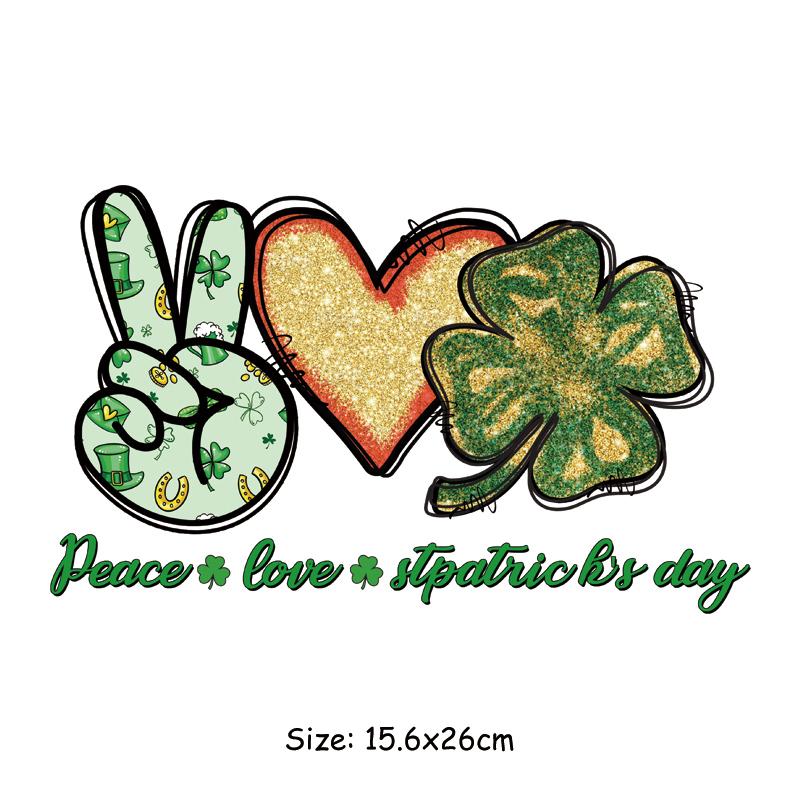 St Patrick Day Iron-On Transfer Hoodies Parches Ropa Diy Clothes Sticker Heat Transfer T-Shirt Thermal Patch For Pet Doll Cothes