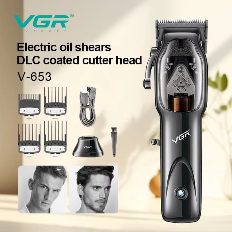 VGR 653 Original Hair Clipper Professional Hair Trimmer Beard Haircut 9000 RPM High Performance Adjustable Hair Cutting Machine Barber Clipper for Men