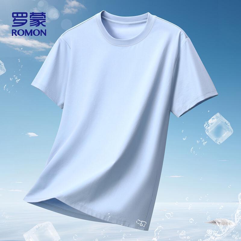 ROMON Men's Loose Fit Combed Cotton Short Sleeve T-Shirt