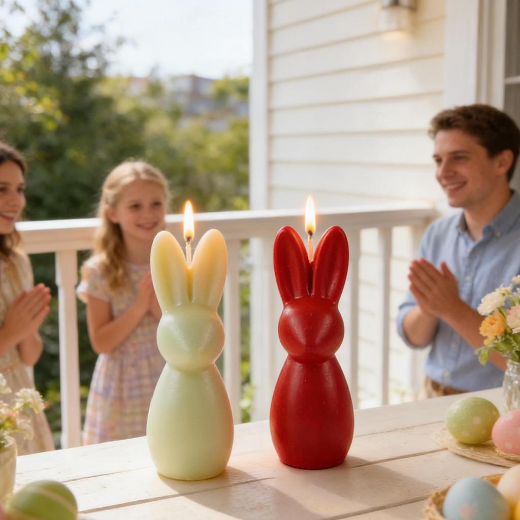 Easter Rabbit Shape Silicone Candle Mold Easy Release DIY Craft Mould for Resin Soap Wax Cake Chocolate Plaster Making