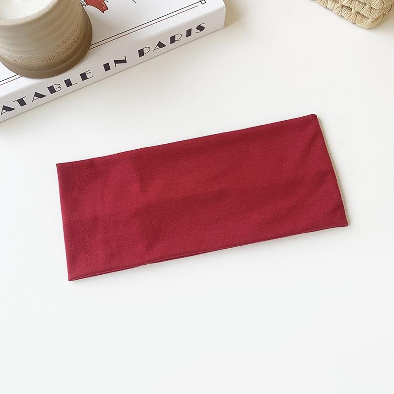 

Модная вязаная хлопковая эластичная повязка на голову Мягкая дышащая широкая вязаная повязка на голову Головной убор Спортивная повязка для волос 1#wine red