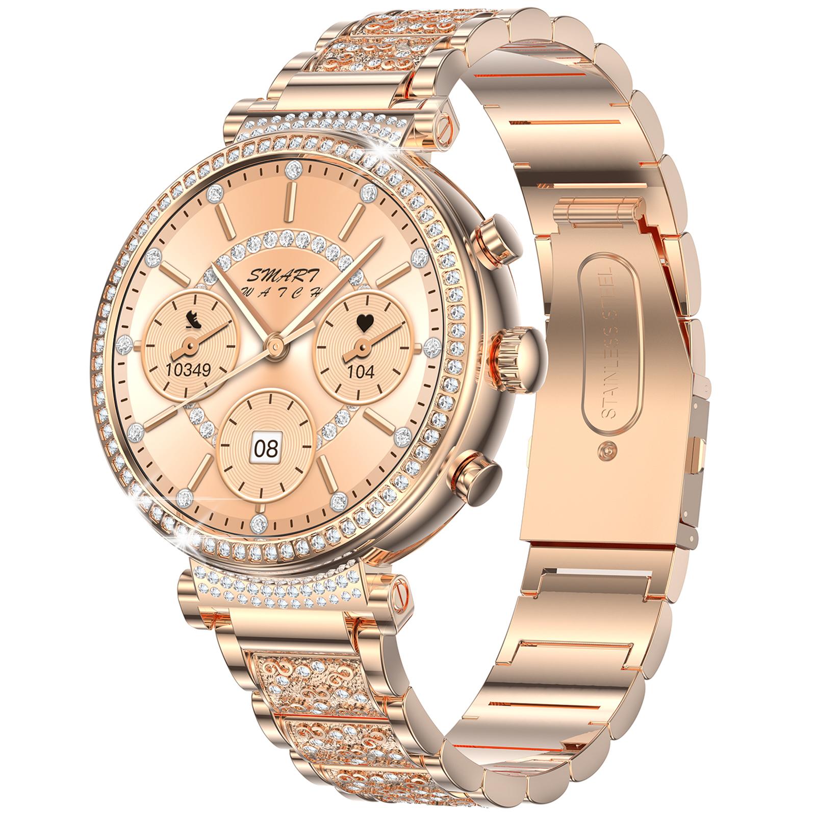 

TK28 Women ECG Bluetooth Call Heart Rate Temperature Monitor Smart Watch, Steel Strap (CE Certified)