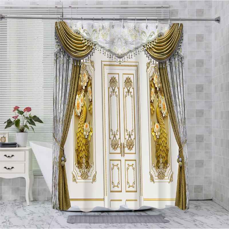 3D Background Bathroom Shower Curtain Animal Waterproof fabric bathroom Curtain With 12 Hooks Sunflower Home Deco Free Ship