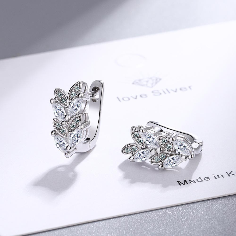 Mori Small Fresh Olive Branch Leaf Inlaid Zirconium Diamond Ear Buckle Small Temperament Lady Leaf Earring Ear Buckle 2026