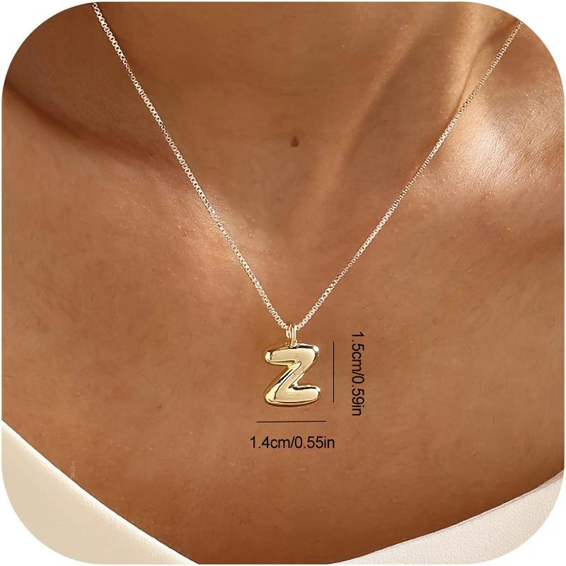 CARLIDANA New Female Pendant Chubby Mini Bubble Letters Stainless Steel Gold Plated 26 English Alphabet Letter Fashion Woman