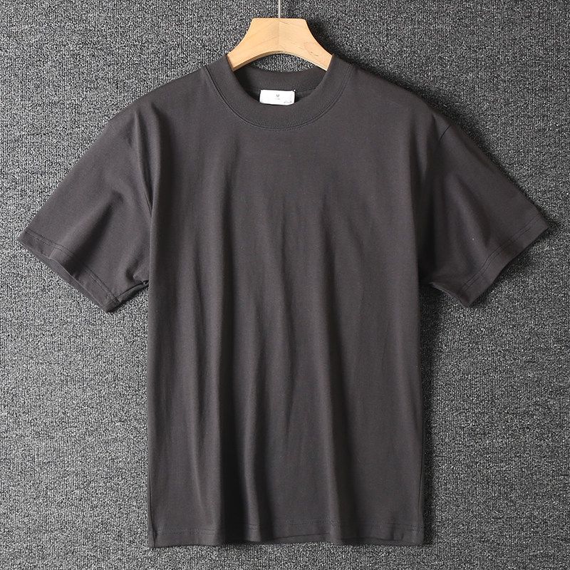 Foreign Trade Cut-Label All-Cotton Breathable Solid Color Basic Style Odm Order Summer Men's Round Neck Casual Versatile Short-Sleeve T-Shirt