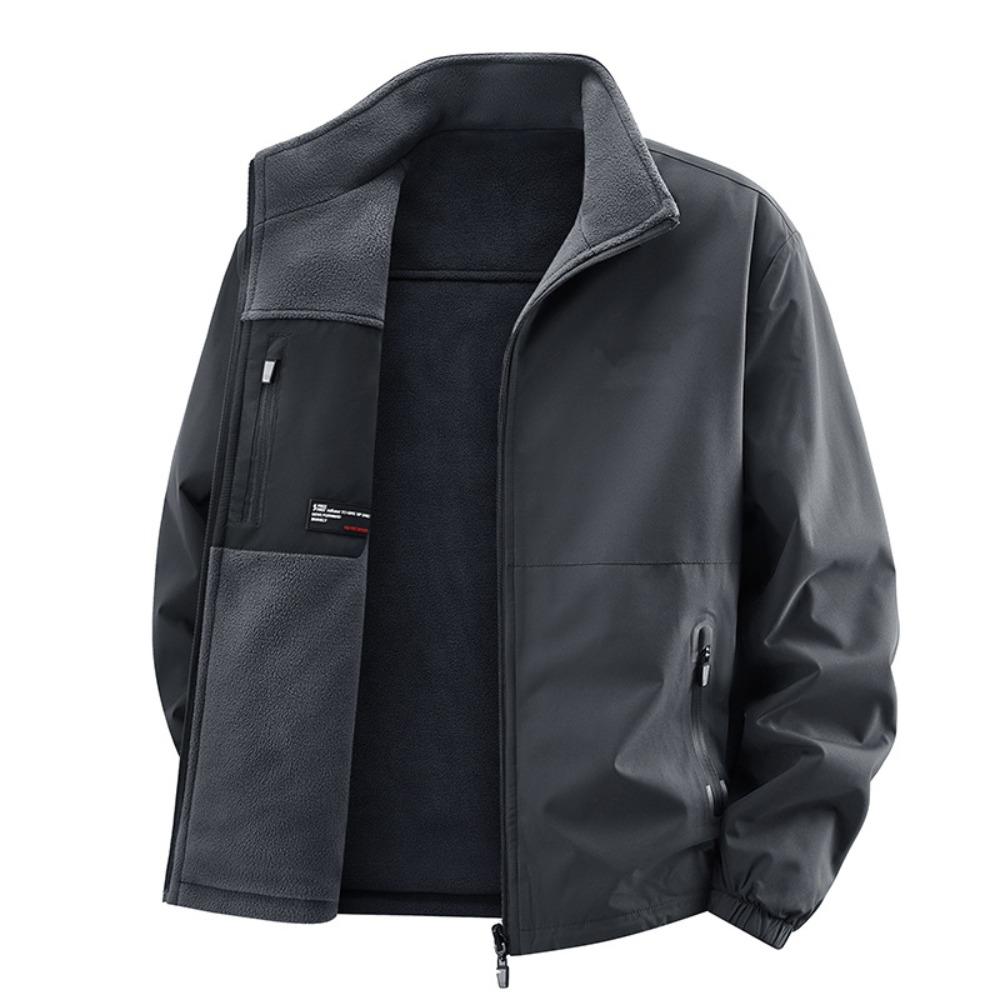 

Double-Sided Wear Casual Men Jacket M-5XL Workwear Trendy Lightweight Winter Coat Loose Fit Stormtrooper Thick Fleece Warm Reversible Coat 5XL