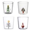 2/4 ks 3D Vzory Vánoční Sklenice Sada Kávový Vínový Hrnek Vánoční Sklenice na Mléko Pro Domácí Dekoraci Vánoční Dárek 300ml