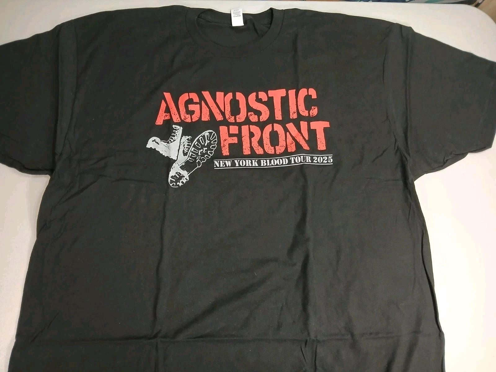 Agnostic Front 2025 New York Blood Tour Double Sided Band T Shirt 2XL NYHC L