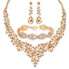 Fashion Jewelry Set With Water Diamond Geometric Necklace And Earrings For Women