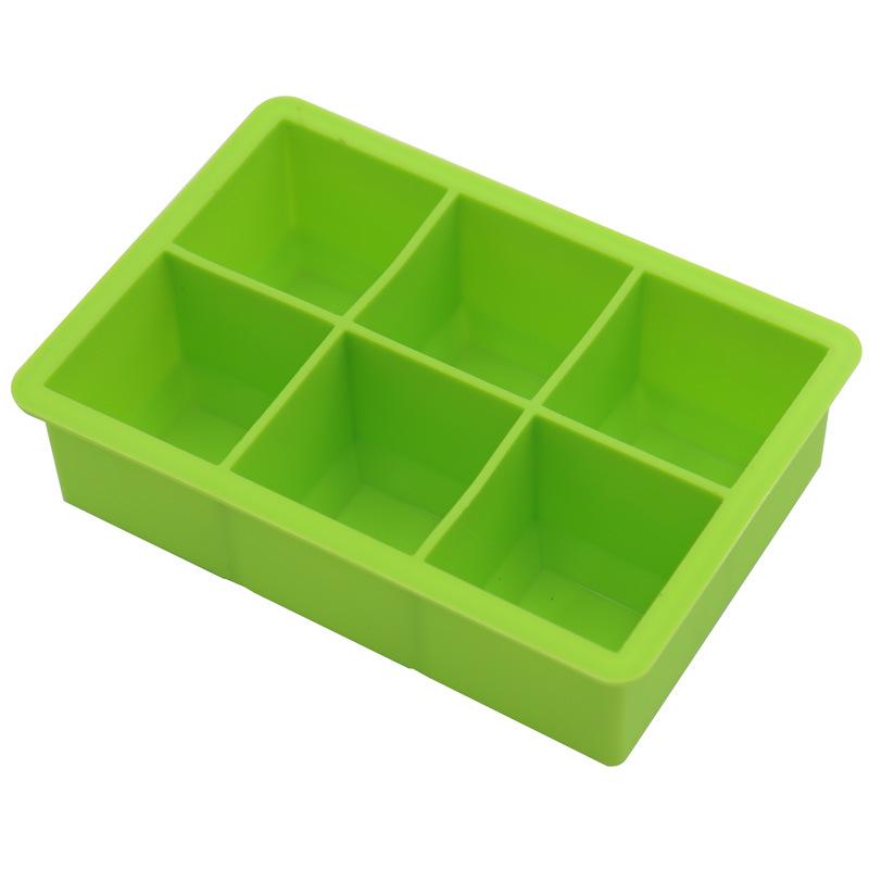 Silicone Ice Tray with Lid - 6 Large Grid Cube Mold