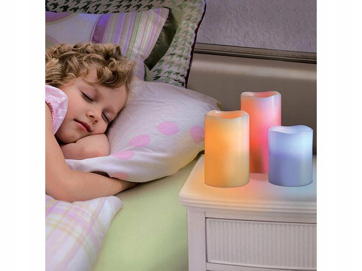 Świeczki Led 3 Sztuki Rgb Świece Świeca +Pilot