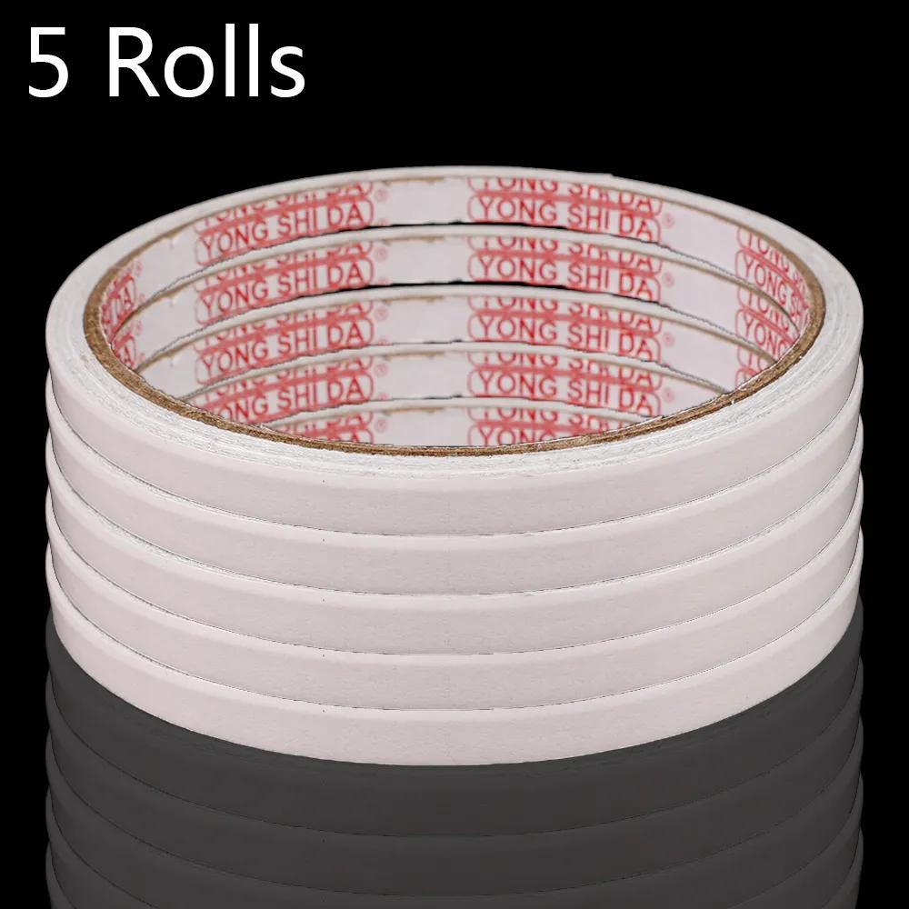 10 Rolls Double-sided Tape Ultra-thin Strong Adhesive Plaster White Glue Self-adhesive Tapes for Home Office School Stationary