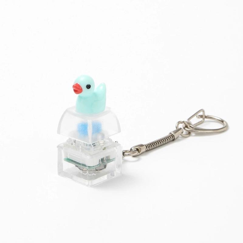Animal Keyboard Fidget Keychain Finger Button Clicker Decompression Toy With Colorful Lights