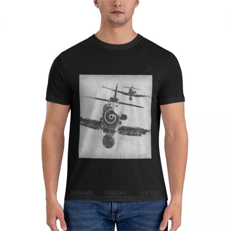 Summer Men T-shirt Black Man Tshirt Messerschmitt BF 109K4 Fitted T-Shirt Summer Clothes Mens Plain T Shirts Mens Clothing
