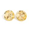 SHIXIN Trendy Geometric Round Stud Earrings for Women Punk Glossy Irregular Gold Color Piercing Earrings Fashion Jewelry Gift