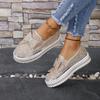 Large size rhinestone bow shallow mouth women's spring and autumn new one-pedal platform lazy shoes