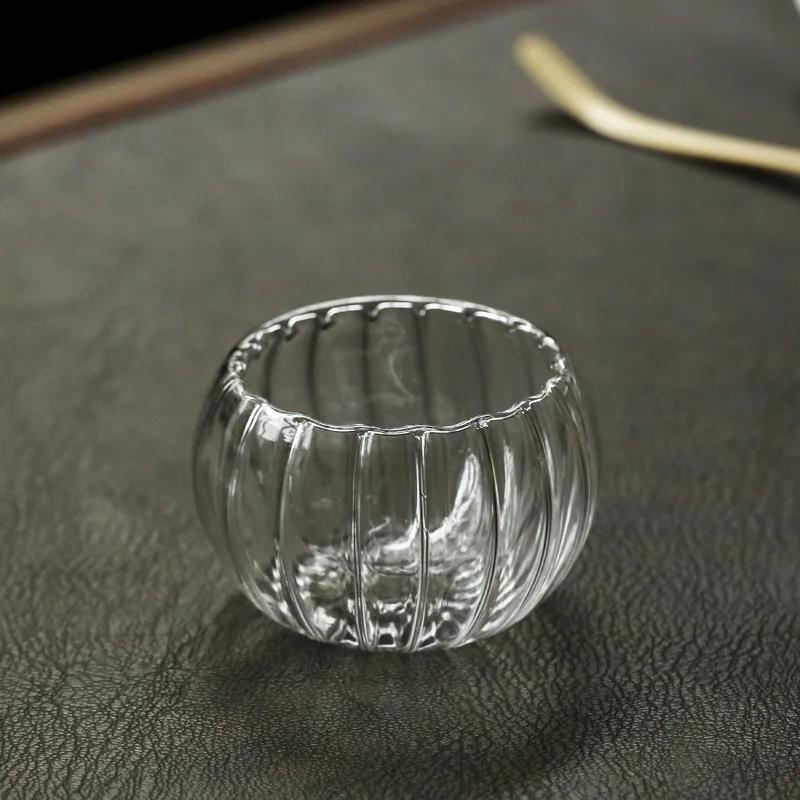 

Полосатая стеклянная чашка Прозрачная кружка Чашка для вина, воды, молока Милая офисная домашняя чашка для завтрака, кофе Чашки с тыквенным узором Посуда для напитков 40ml