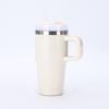 14oz Vakuumisolierte Edelstahl-Reisebecher mit Griff, Strohhalm, für Auto, Büro, Outdoor-Nutzung