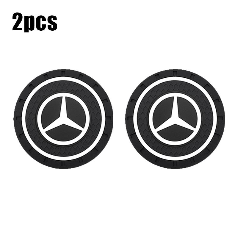 Car Coasters Water Cup Slots Non-Slip Mat For Mercedes Benz AMG G350 G500 G63 S680 GLS600 Anti-skid Coaster Interior Accessories