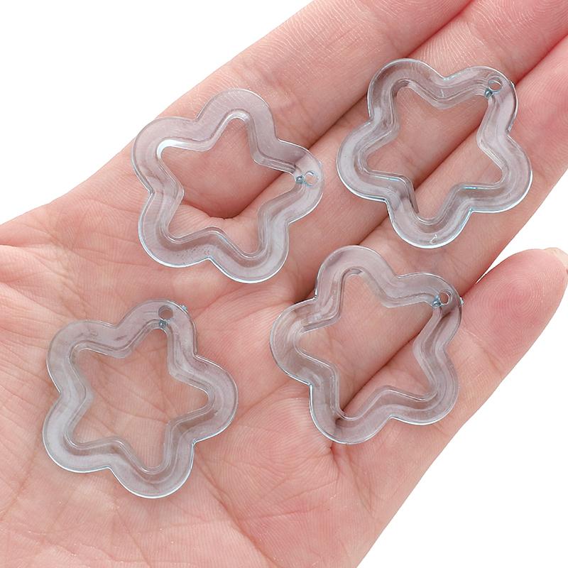 30mm 20pcs/bag Acrylic Transparent Five-Pointed Star Beads DIY Bracelet Necklace Earrings Jewelry Accessories