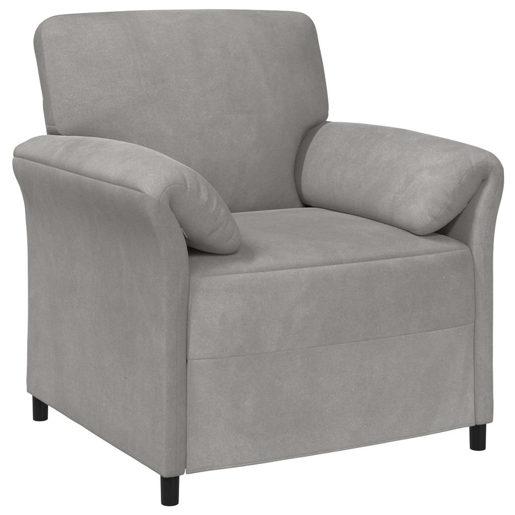 1 Seater Sofa Light Grey 88 x 83 x 95 cm Velvet