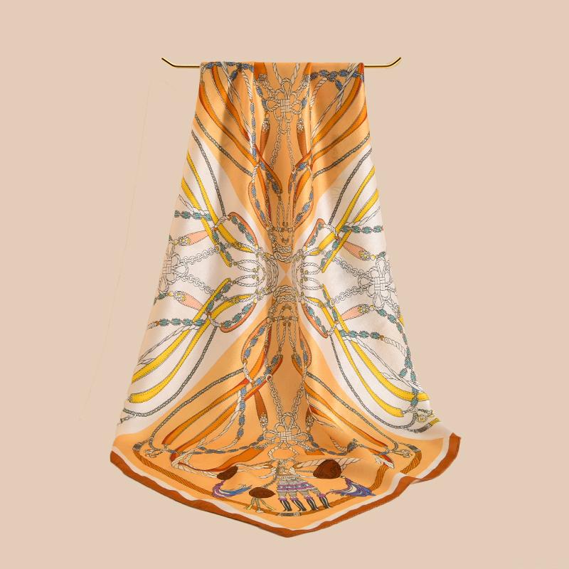 100% Real Silk Square Scarf For Women Print Bandana  New Natural Pure Silk Headscarf Small Suqare Silk Kerchief 68x68cm