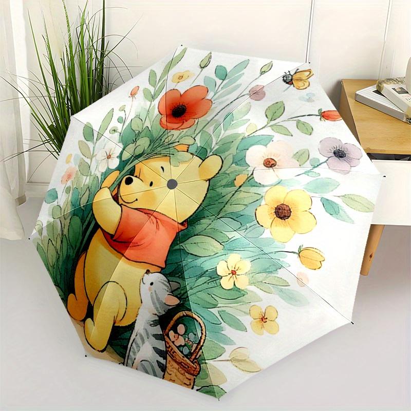 

1pc Winnie the Pooh Pattern Automatic 3-Fold Umbrella, 8 Steel Frames, High-Value Folding Umbrella, Suitable for Office, Travel and Outdoor
