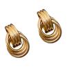 Dainties Double Hoops Earrings Gold and Silver Plated Comfortable Portable Statement Jewelry for Women Casual Wear