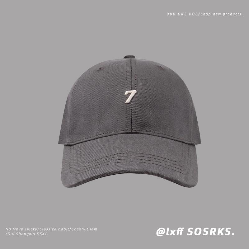 New Three Dimensional Embroidered Number 7 Baseball Hat for Women Showing Their Faces Elementary School Couples Versatile Baseball Cap