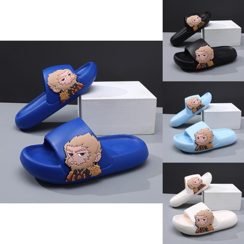 Cartoon Style Black Myth Wukong Kids Slide Sandals For Boys Summer Soft And Comfortable