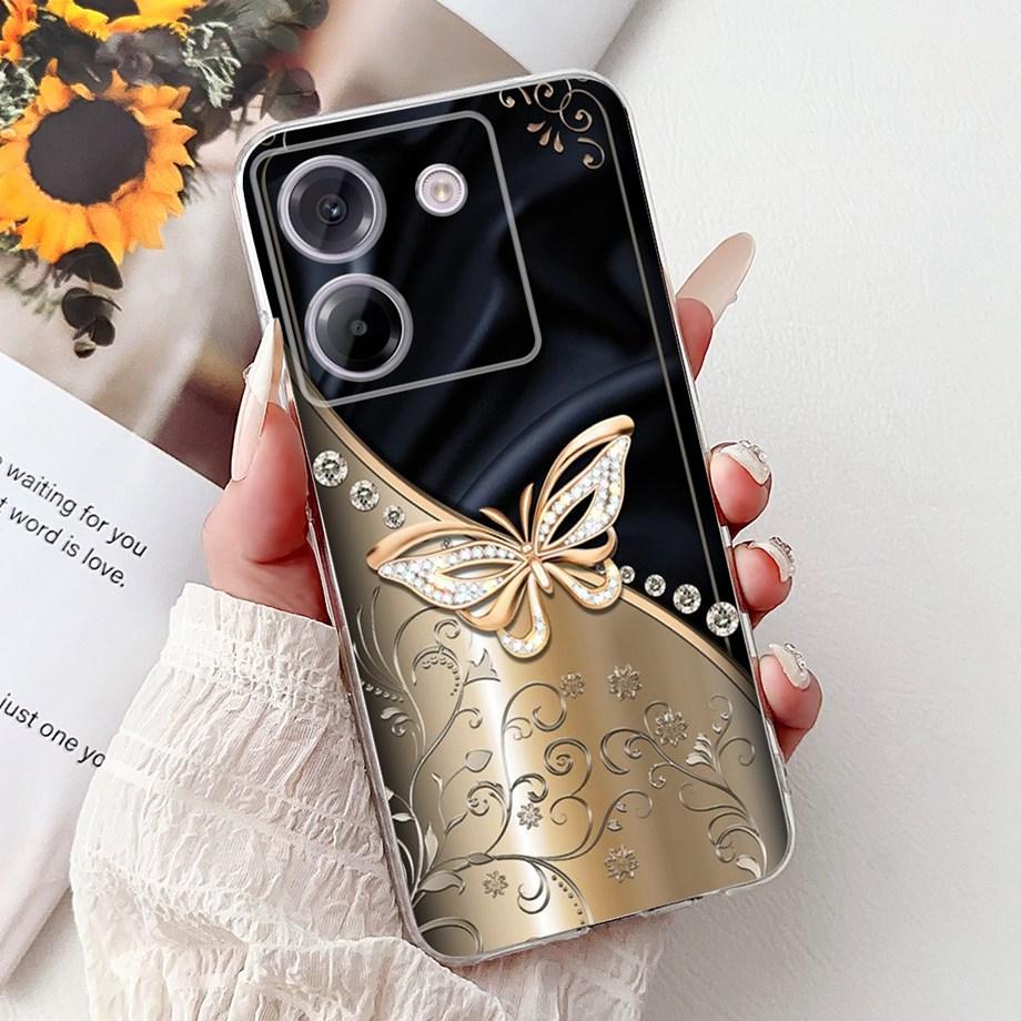 For Xiaomi Poco M7 Pro 5G X7 Pro Back Cover Girly Fashion Flower Butterfly Painting Soft TPU Clear Fundas PocoM7 Pro X7Pro Case