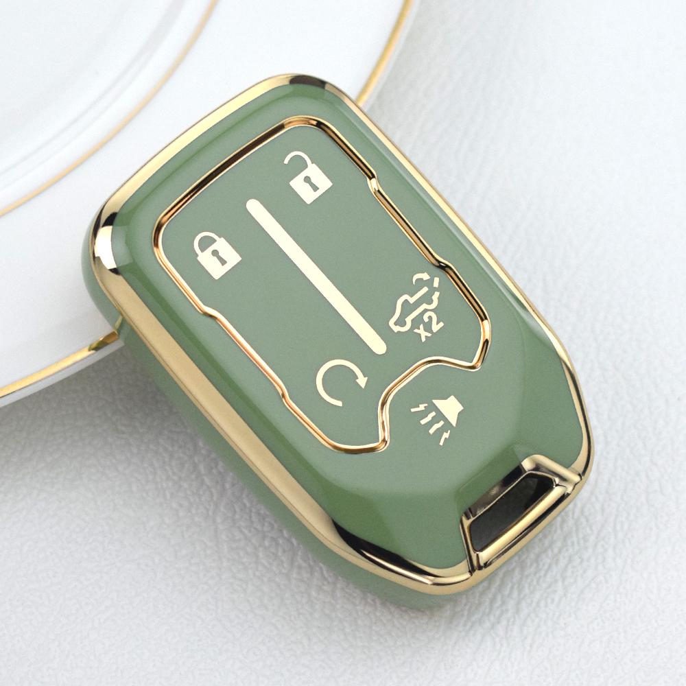 New Car Key Cover Case fob For Chevrolet Suburban Silverado GMC Terrain Yukon Tahoe Sierra Smart Auto Accessories Key Ring