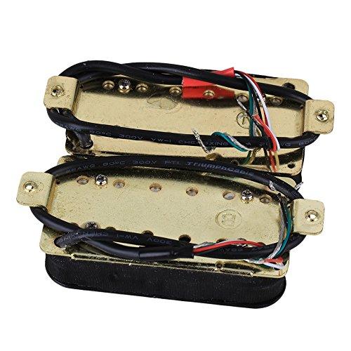 Yibuy 2-Pack Black Humbucker Pickups, Dual Coil, Metal + Magnet, Bridge & Neck Set for Electric Guitar