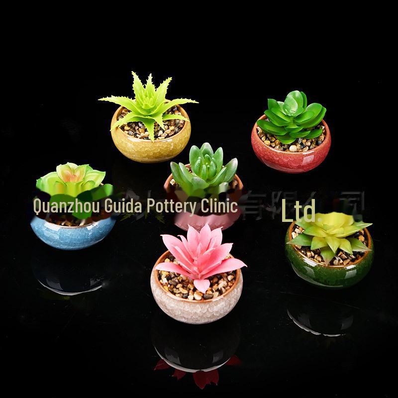 Mini ice Crack keramický sukulentní hrnec