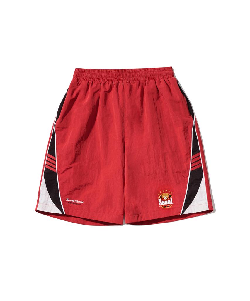 1993STUDIO [Fc Seoul X 1993 Studio] Nylon Cut-Out Color Block Shorts_Red