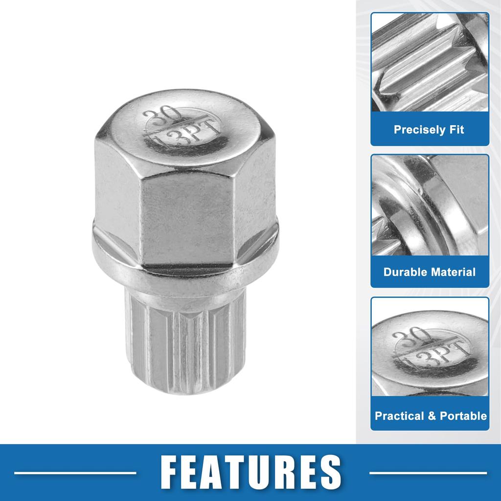 ABSOPRO Wheel Screw Lock Nut Kit with Socket Removal Key Socket Kit for BMW MW 30/13PT Protector, Anti-Theft