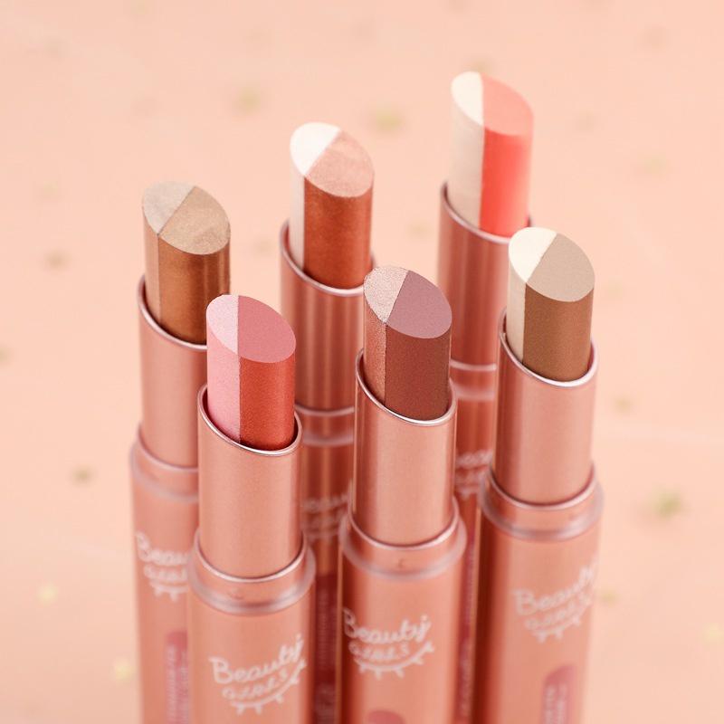 Hohe Qualität Doppel Farbverlauf Lidschatten Stick Matte Lidschatten Wasserdicht Bicolor Schimmer Kosmetik Schönheit Make-Up-Tool