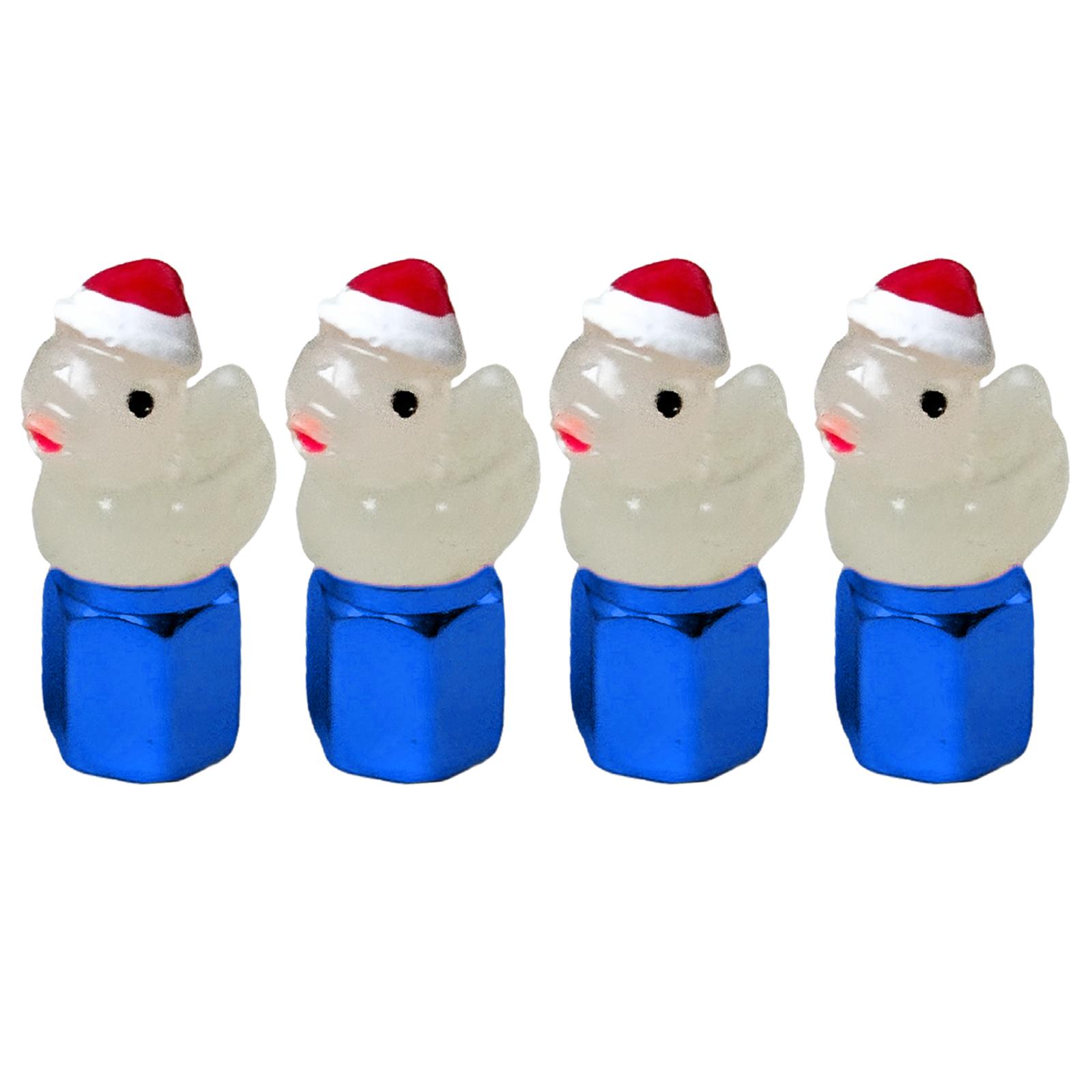 

4Pcs Christmas Duck Glow in The Dark Tire Valve Caps Auto Tire Valve Stem Caps Tire Air Valve Caps for Cars Motorcycles Bicycles синий